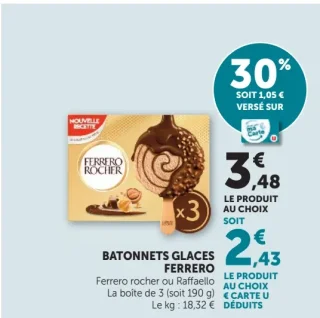 Batonnets Glaces Ferrero rocher ou Raffaello