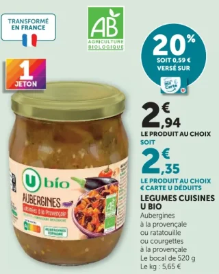 Légumes cuisinés U Bio