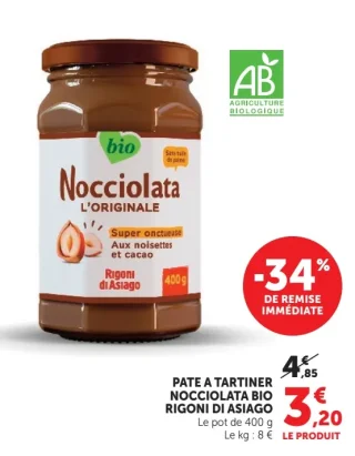 Pâte à tartiner Nocciolata Bio Rigoni di Asiago