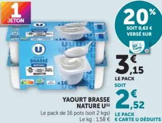 YAOURT BRASSE NATURE U
