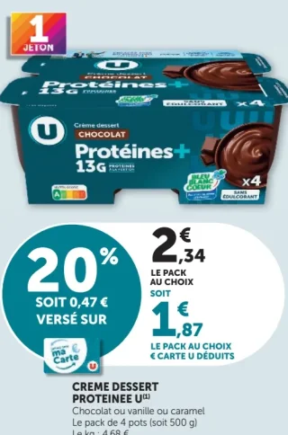 Crème dessert protéinée U