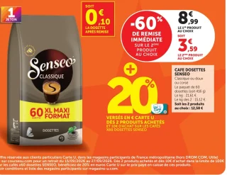 Café dosettes Senseo Classique ou doux ou corsé