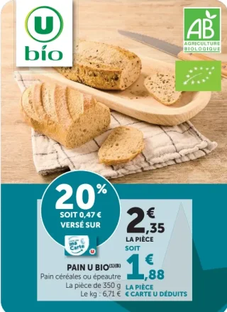 Pain U Bio Pain céréales ou épeautre
