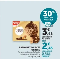 Batonnets Glaces Ferrero rocher ou Raffaello
