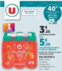 EAU FRUITEE U Saveur fraise ou pêche