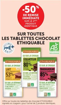 Tablettes chocolat Ethiquable