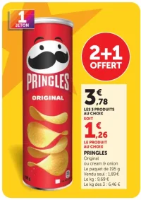 Pringles Original, sour cream & onion