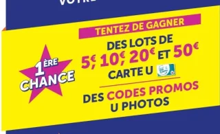 Le Grand Jeu des Magasins U - 1ère Chance : Des lots de 5€, 10€, 20€ et 50€ Carte U