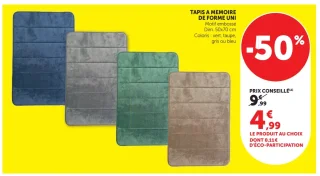 Tapis à mémoire de forme uni