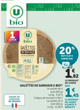 Galettes de Sarrasin U Bio ou Crêpes de froment U Bio