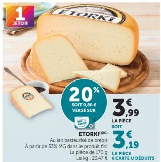 Etorki fromage au lait pasteurisé de brebis