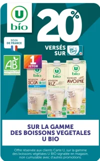 Boissons végétales U BIO (Soja, Riz, Avoine)