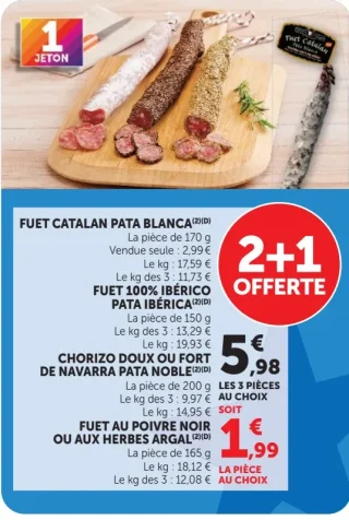Fuet au poivre noir ou aux herbes Argal