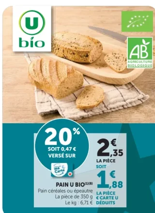 PAIN U BIO (Pain céréales ou épeautre)