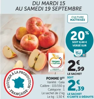 Pomme U variété Gala
