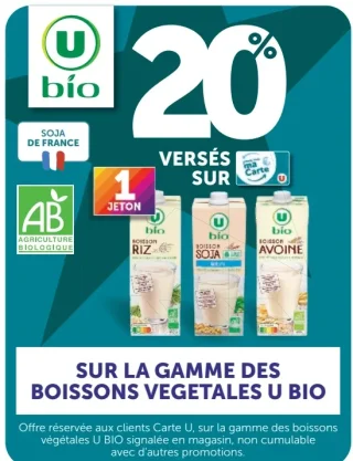 SUR LA GAMME DES BOISSONS VEGETALES U BIO