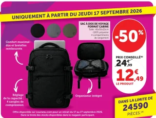 Sac à dos de voyage format cabine