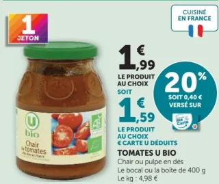 Tomates U Bio Chair ou pulpe en dés