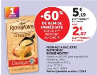 Fromage à raclette pasteurisé RichesMonts Classique