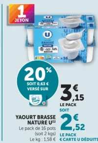 Yaourt brassé nature U(1)