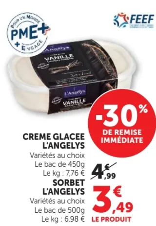 Crème glacée ou Sorbet L'Angelys