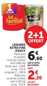 LEGUMES EXTRA FINS D'AUCY Petits pois et carottes