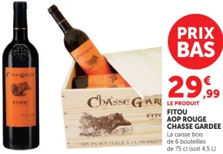 Fitou AOP Rouge Chasse Gardee La caisse bois de 6 bouteilles