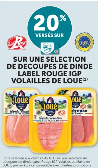 Selection de decoupes de dinde Label Rouge IGP Volailles de Loué