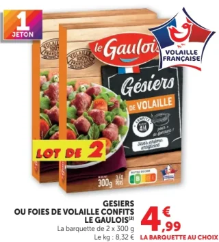 Gésiers ou foies de volaille confits Le Gaulois