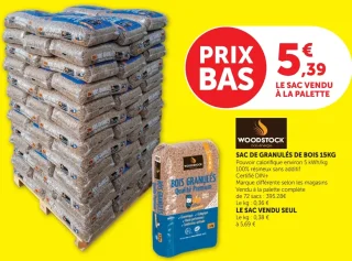 Woodstock Sac de granulés de bois 15kg