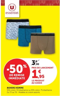 Boxers homme U essentiel