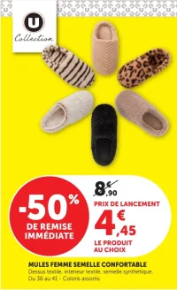Mules femme semelle confortable U Collection