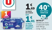 Skyr U Nature ou Variétés au choix