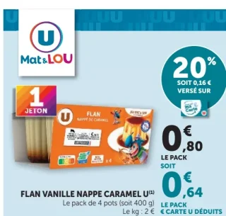 Flan vanille nappe caramel U Mat & Lou