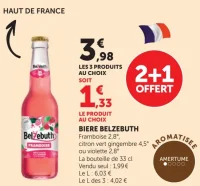 Bière Belzebuth Aromatise (Framboise, citron vert gingembre, ou violette)