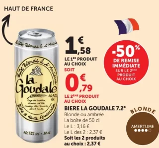Bière La Goudale 7.2° (Blonde ou ambrée)