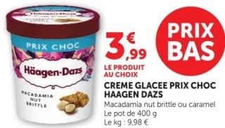 CREME GLACEE PRIX CHOC HAAGEN DAZS