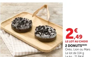 2 Donuts Oréo, Lion ou Mars