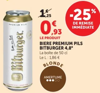 BIERE PREMIUM PILS BITBURGER 4,8°