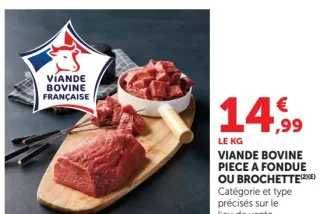 Viande Bovine Pièce à Fondue ou Brochette