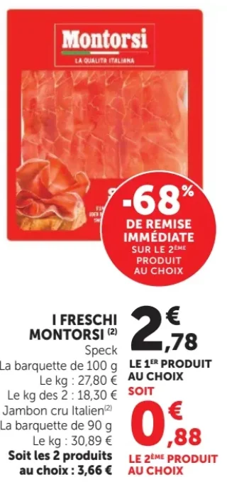 I Freschi Montorsi Speck ou Jambon cru Italien
