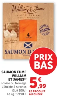 Saumon fumé William et James Ecosse ou Norvège