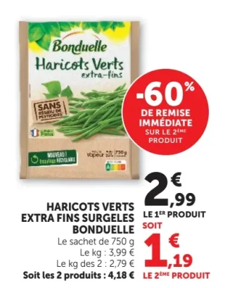 Bonduelle Haricots Verts Extra Fins Surgelés