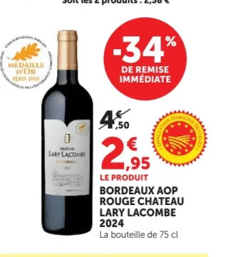 Bordeaux AOP Rouge Chateau Lary Lacombe 2024