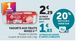 YAOURTS AUX FRUITS MIXES U
