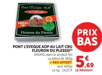 PONT L'EVEQUE AOP AU LAIT CRU FLEURON DU PLESSIS