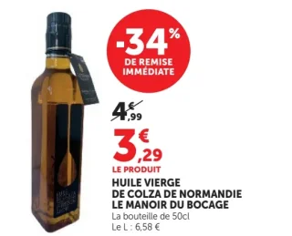 Huile vierge de colza de Normandie Le Manoir du Bocage