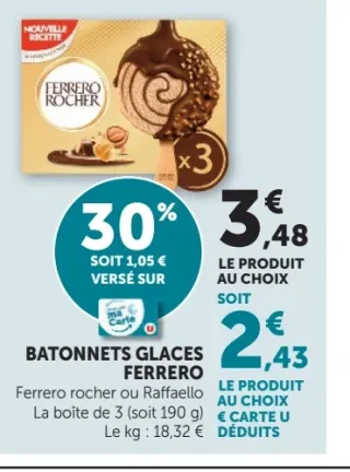 Bâtonnets Glaces Ferrero (Rocher ou Raffaello)