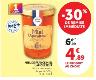 MIEL DE FRANCE MIEL L'APICULTER Liquide ou crémeux