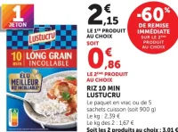 RIZ 10 MIN LUSTUCRU Le paquet en vrac ou de 5 sachets cuisson